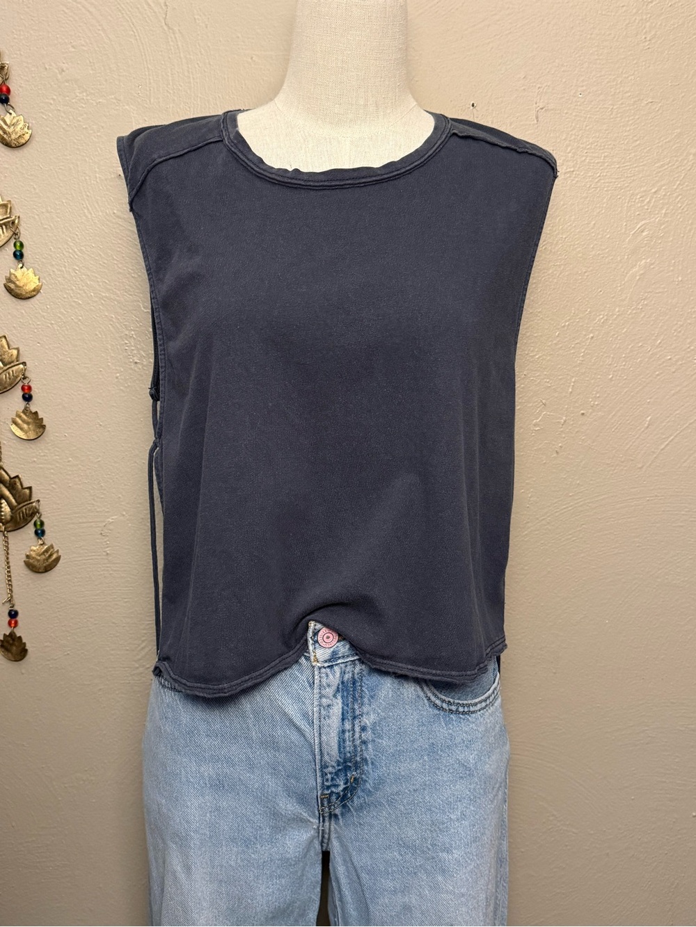 Free People We The Free Harnie Tank Open Sides Tie Detail Size Medium